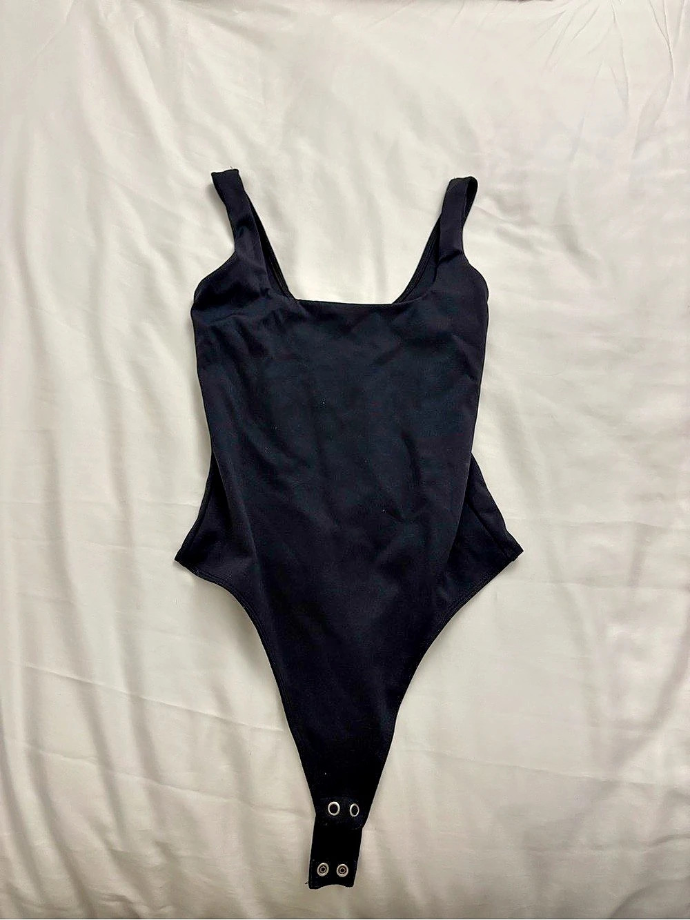 Good American Sculpting Square Neck Bodysuit Black Size 2